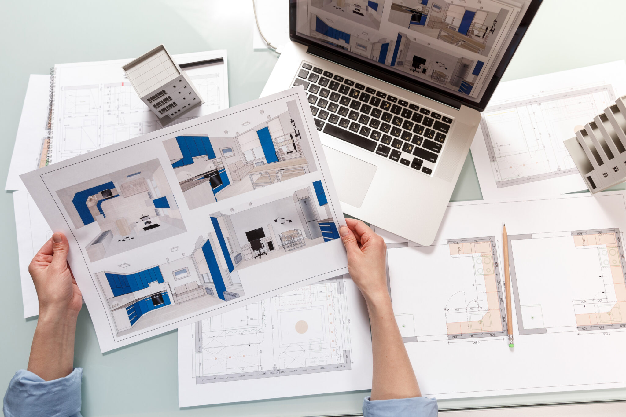 Planritningar och materialprover inför renovering
